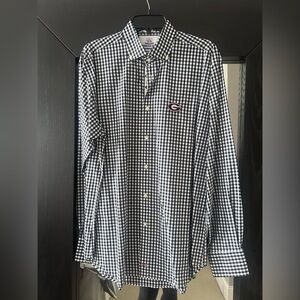 Thomas Dean Black and White Gingham Georgia Bulldogs Shirt